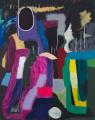 John Berry: Canary Grass, 2021, acrylic, vinyl and spray on canvas, 152,4 x 123 cm

